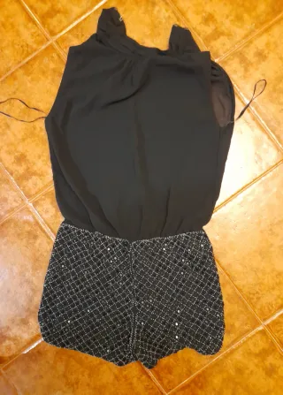 Mono corto fiesta lentejuelas, sin mangas