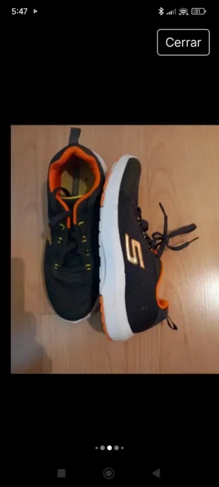 Zapatillas Skechers gris y Naranja