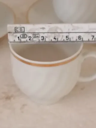 Servizio 6 tazze caffè porcellana oro.