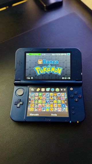 DOPPIO IPS New Nintendo 3ds XL Blu con giochi