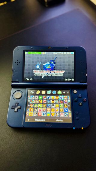 DOPPIO IPS New Nintendo 3ds XL Blu con giochi