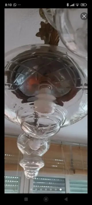 Lámpara de techo antigua cristal Años 40/50