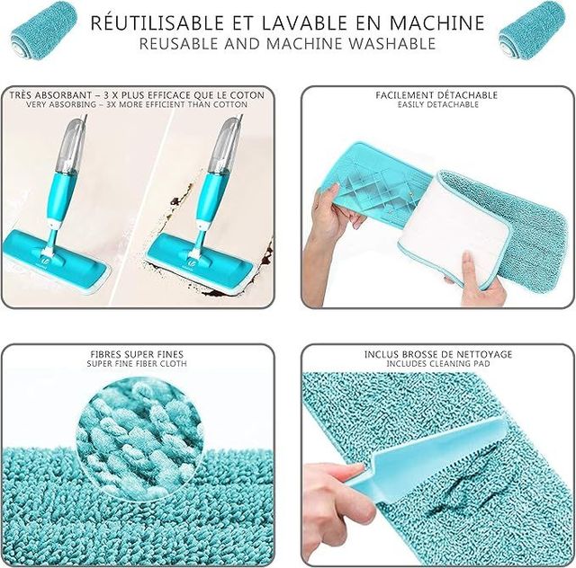 Mopa con pulverizzatore e 2 ricambio