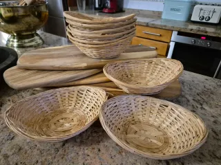 Cestas de mimbre para pan (set de 9)