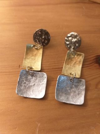 Pendientes artesanales oro y plata