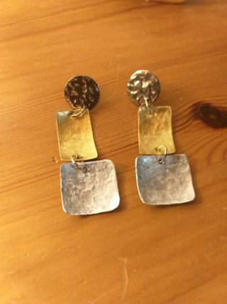 Pendientes artesanales oro y plata