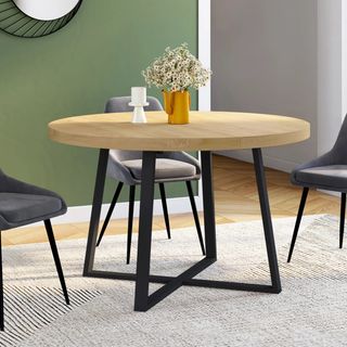 Mesa de comedor extensible madera y metal