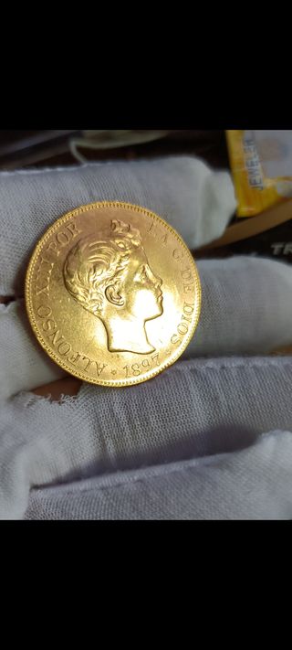 Moneda de Oro  100 pesetas alfonsina 18*97