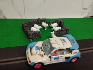 Decoración Scalextric: Muro y Ovejas