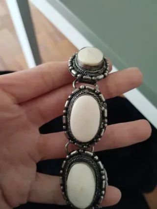 Bracciale vintage etnico argento bianco