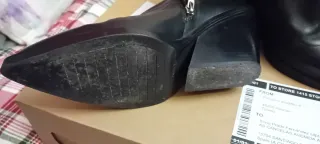 Botines de piel negros Zara