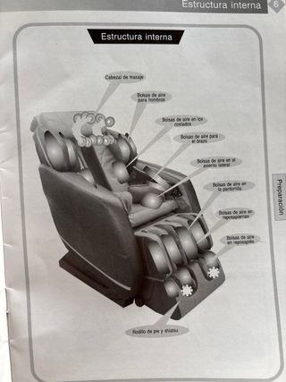 Sillón Masajeador de lujo Negro Cuero 80x140x120