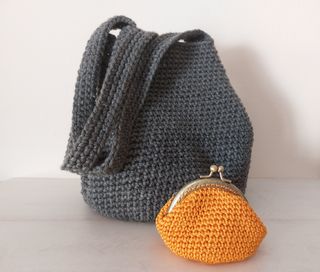 Bolso crochet gris nuevo