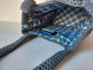 Bolso crochet gris nuevo