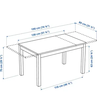 Mesa de comedor extensible de madera