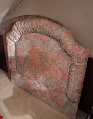 Cabecero cama individual niña tela floral