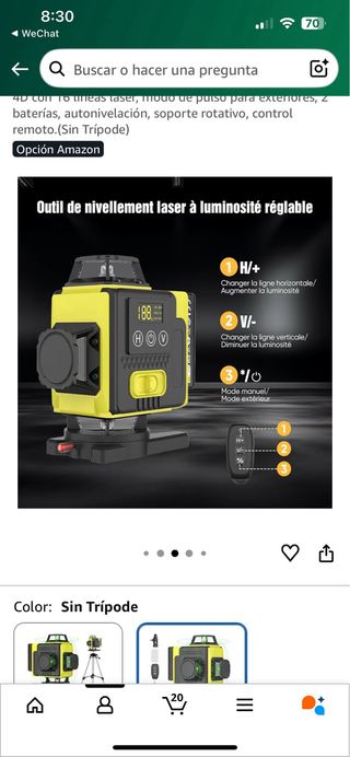 Nivel Láser NUMNER 360° X 4 CON TRÍPODE