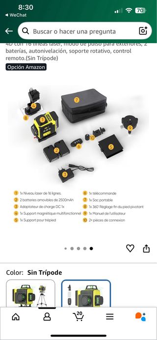 Nivel Láser NUMNER 360° X 4 CON TRÍPODE