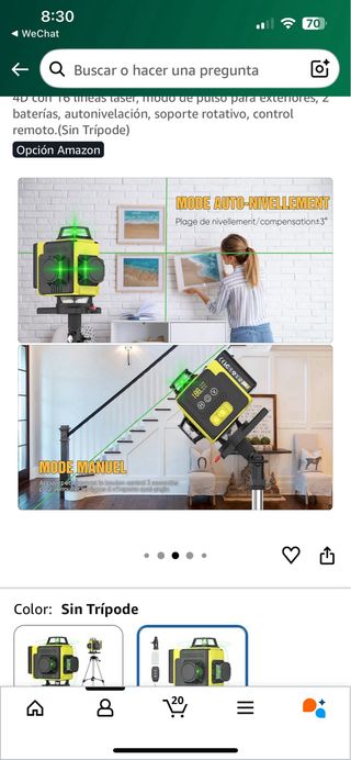 Nivel Láser NUMNER 360° X 4 CON TRÍPODE