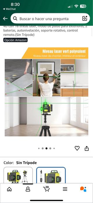 Nivel Láser NUMNER 360° X 4 CON TRÍPODE
