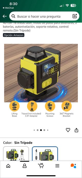 Nivel Láser NUMNER 360° X 4 CON TRÍPODE