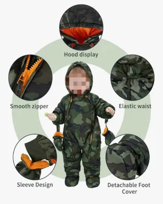 Mono de nieve camuflaje para bebé