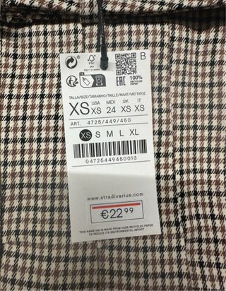 Falda Plisada Cuadros Stradivarius