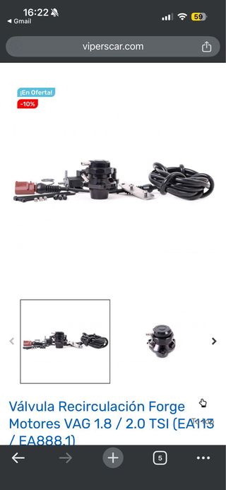 Válvula descarga Forge 2.0 TFSI