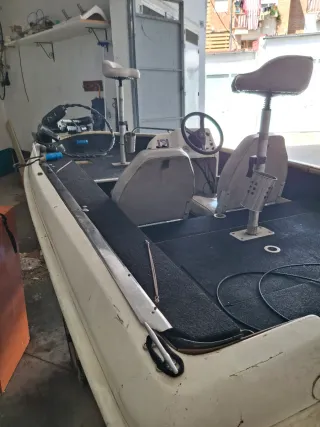 Embarcación con motor gasolina y eléctrico