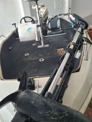 Embarcación con motor gasolina y eléctrico