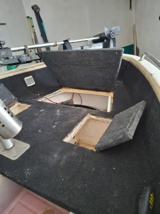 Embarcación con motor gasolina y eléctrico