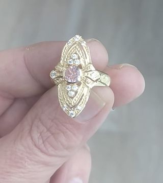 Anillo Lanzadera Rosa en Oro de 18 ktes