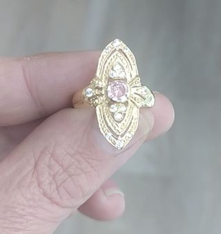 Anillo Lanzadera Rosa en Oro de 18 ktes