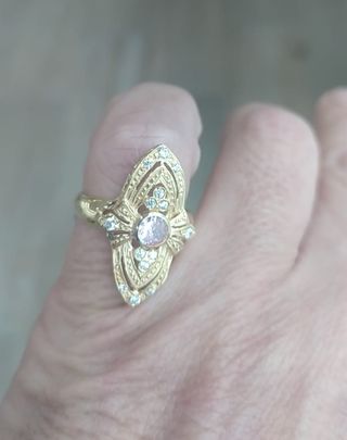 Anillo Lanzadera Rosa en Oro de 18 ktes