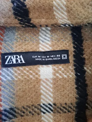 Sobrecamisa Zara cuadros marrón, negro, beige