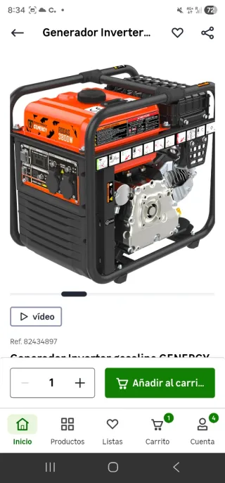 Generador Inverter GENERGY Rodas 3800W