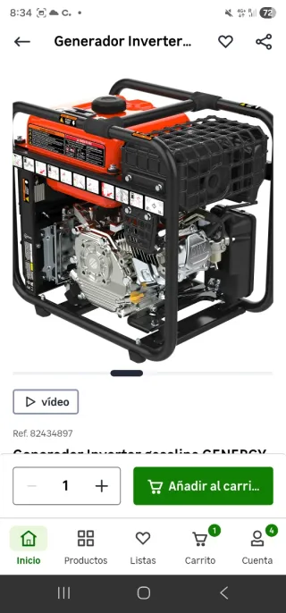 Generador Inverter GENERGY Rodas 3800W