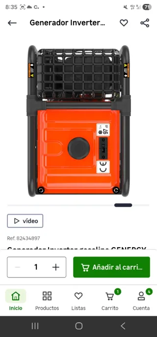 Generador Inverter GENERGY Rodas 3800W