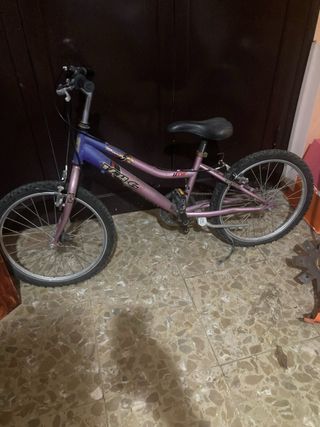 Bicicleta infantil morada y rosa