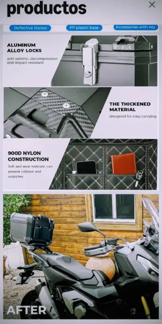 Top case  Baúl Moto ABS Impermeable 45L