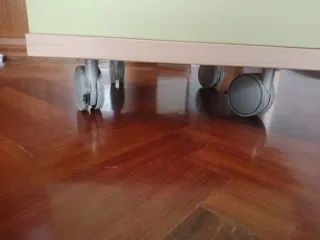 Mueble 3 cajones madera y verde