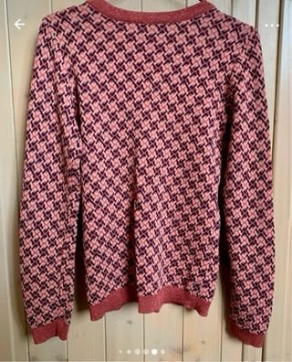 Maglione elegante fantasia rosa e viola