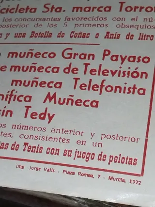 Cartel Antiguo Toros Plaza Orihuela 1972 ORIGINAL