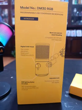 Micrófono Maono DM30 RGB Negro