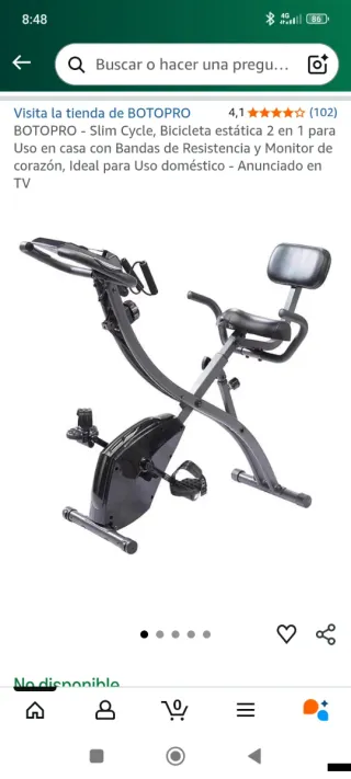 Bicicleta Estática BOTOPRO Slim Cycle