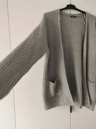Cárdigan de punto gris talla única