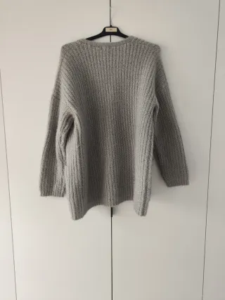 Cárdigan de punto gris talla única