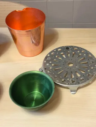 lote de utensilios aluminio vintage. Cubiteras