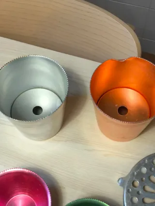 lote de utensilios aluminio vintage. Cubiteras