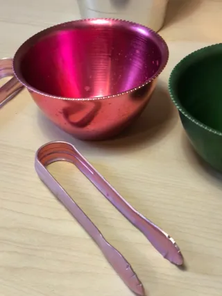 lote de utensilios aluminio vintage. Cubiteras